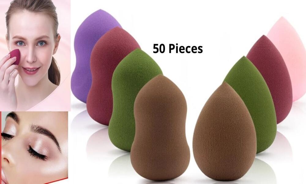 Mini Makeup Sponge Beauty Blenders Cosmetic Puff Powder Professional Foundation Cream Tool 50 Pieces-makeup sponge-Free Item Online