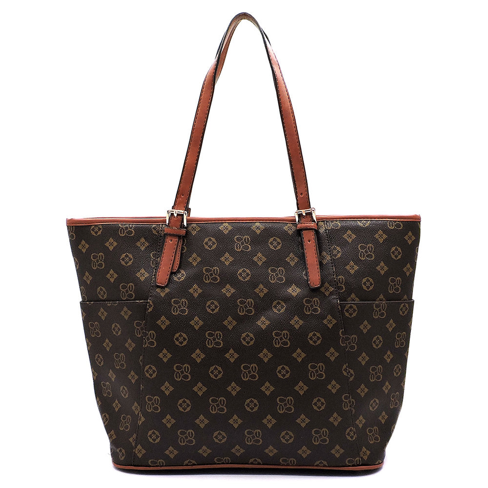 Women Monogram Handbag Shopper Tote BBNX04-Handbag-brown-Free Item Online