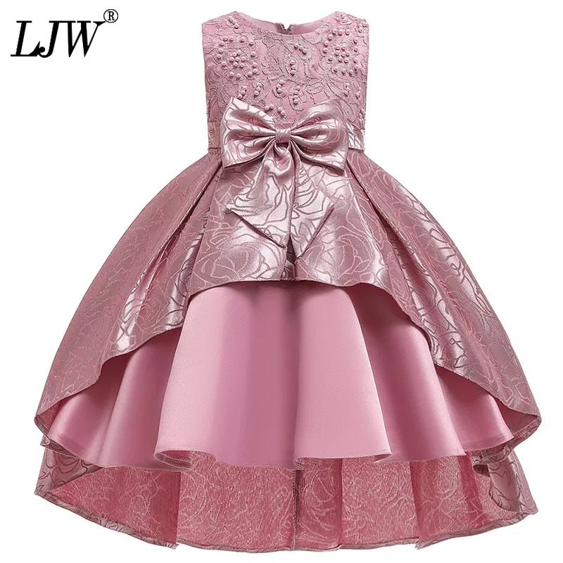 Girl clothes trail wedding dress for Girls Dresses Princess birthday party bow tutu costume