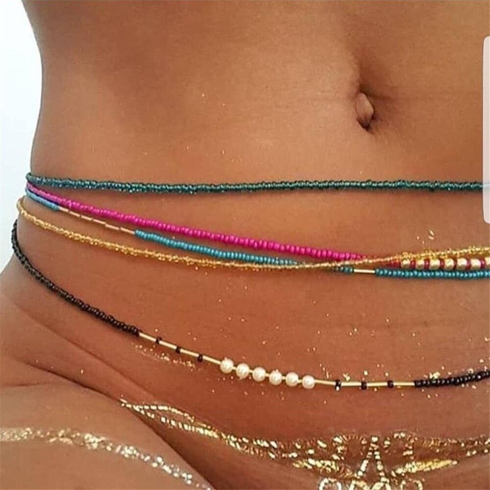 Bohemia Colorful Beads Waist Belly Beach Waistband Bikini Beads Jewelry