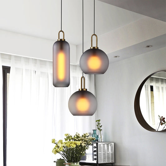 Postmodern ins Pendant Lights Luxury Restaurant Lamps Nordic Bar Bedroom Bedside Glass Ball Single Hanging Lamp