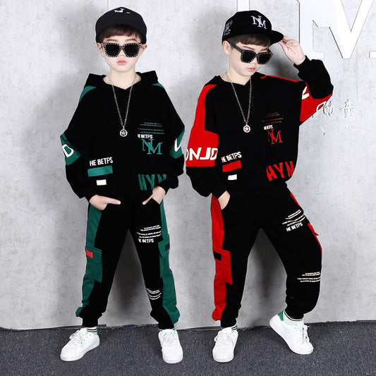 High Quality Boys Clothing Set Spring Autumn Kids Clothes Baby Boy Sports Suit Children Student Hip Hop Hoodie Pants Streetwear