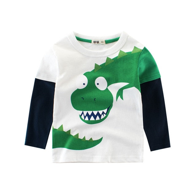 Kids Clothing T shirts Print Girls Boys Cotton Children Dinosaur shirt Baby Toddler Tops Cartoon Full  Long Sleeves  Clothes