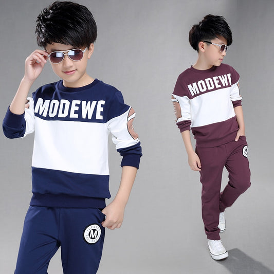 Kids Sport Clothing Sets Boys Tracksuit Autumn Spring Children Tops Pants 2Pcs Outfit Teenager Boys Clothes 5 6 8 9 10 12 Years
