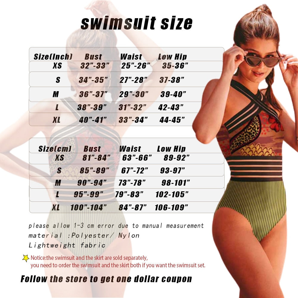 Retro Swimwear Fashion Print Tie One Piece Swimsuit Deep V Beachwear Pants Bathing Suit Summer Surf Wear