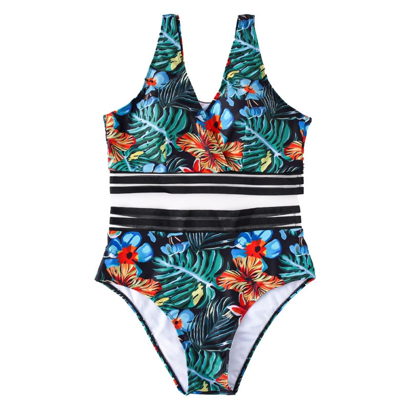 Plus Size  High Waist Two Pieces Bikini Set Swimsuit Women Beachwear Swimwear Bathing Suit