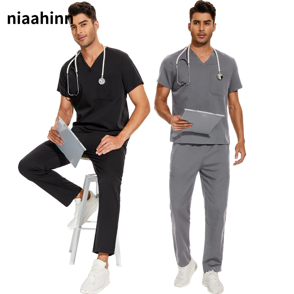 Scrubs Medical Uniform Clinic Hospital Doctor Overalls V-neck Fashion Scrub Pharmacy Nurse Clothes