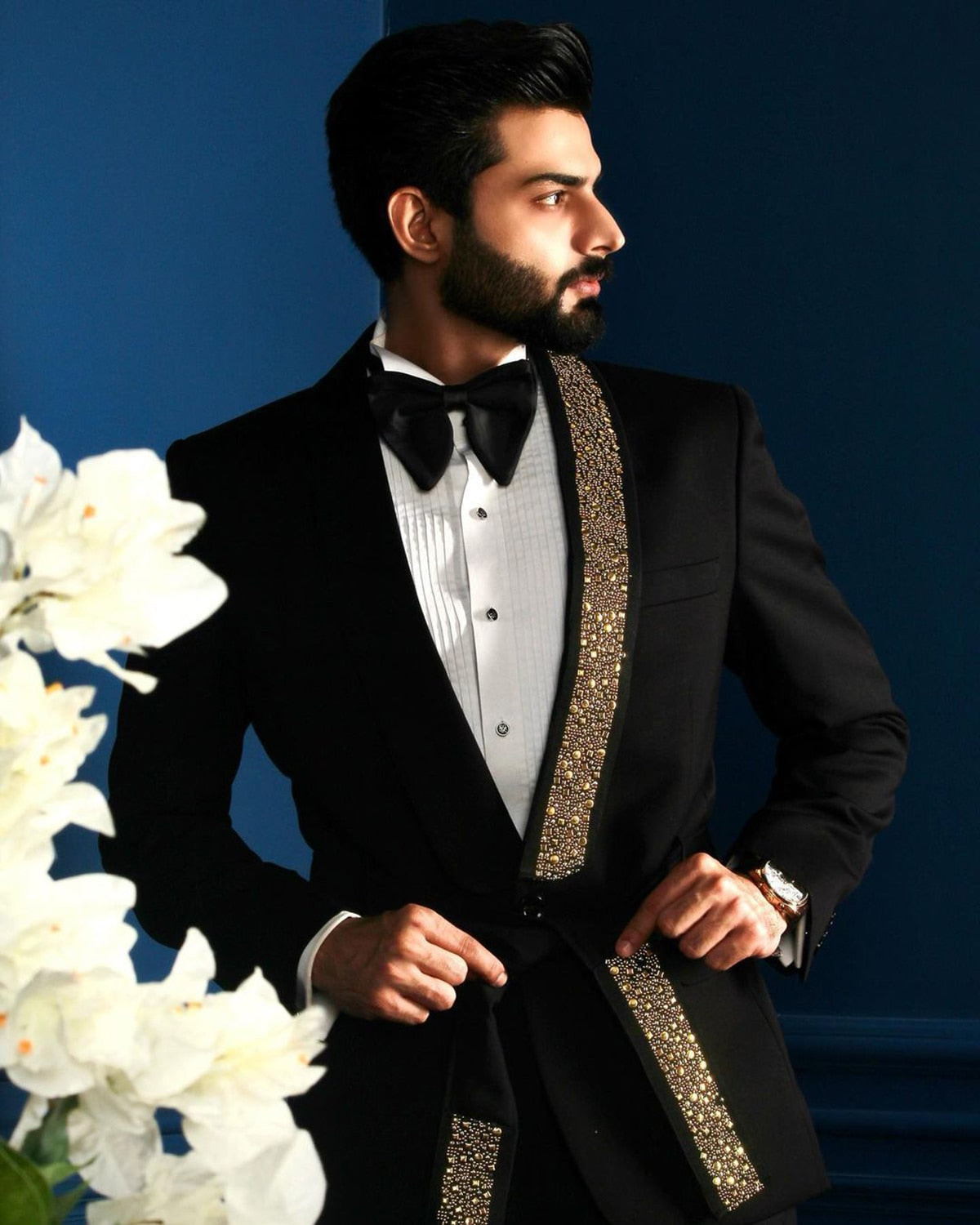 Black Sequin Party Men Suits One-piece Fashion Wedding Suit Jacket Belt Suit for Men Formal Occasion-Top Super Deals-as the picture-S-China-Free Item Online