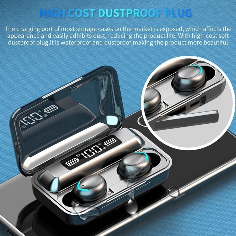 Bluetooth Earphones With Charging Box Wireless Waterproof Earbuds