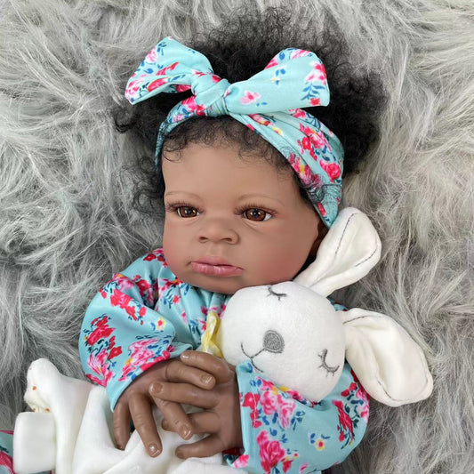 20 Inch African American Doll Black Skin Reborn Baby Newborn