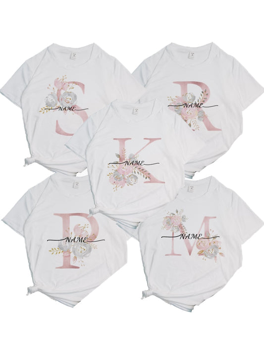 Personalized Custom Name Bridesmaid Team Bride Maid of Honor T-shirt Girl Bridal Bachelorette Party Gifts Wedding Cloth