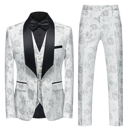Dylan Brew Collections Mens White Suits and Wedding Tuxedos-Tuxedos-Top Super Deals-3 Pcs Set white 1-US 35-Free Item Online