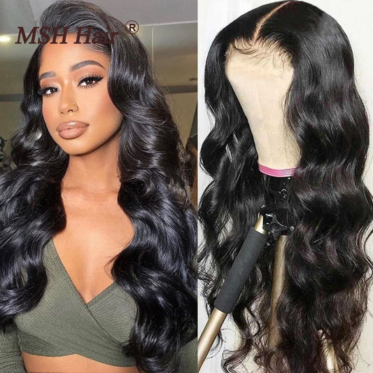 Lace Front Human Hair Wigs Brazilian Body Wave HD Transparent Women's Human Hair Closure Wig