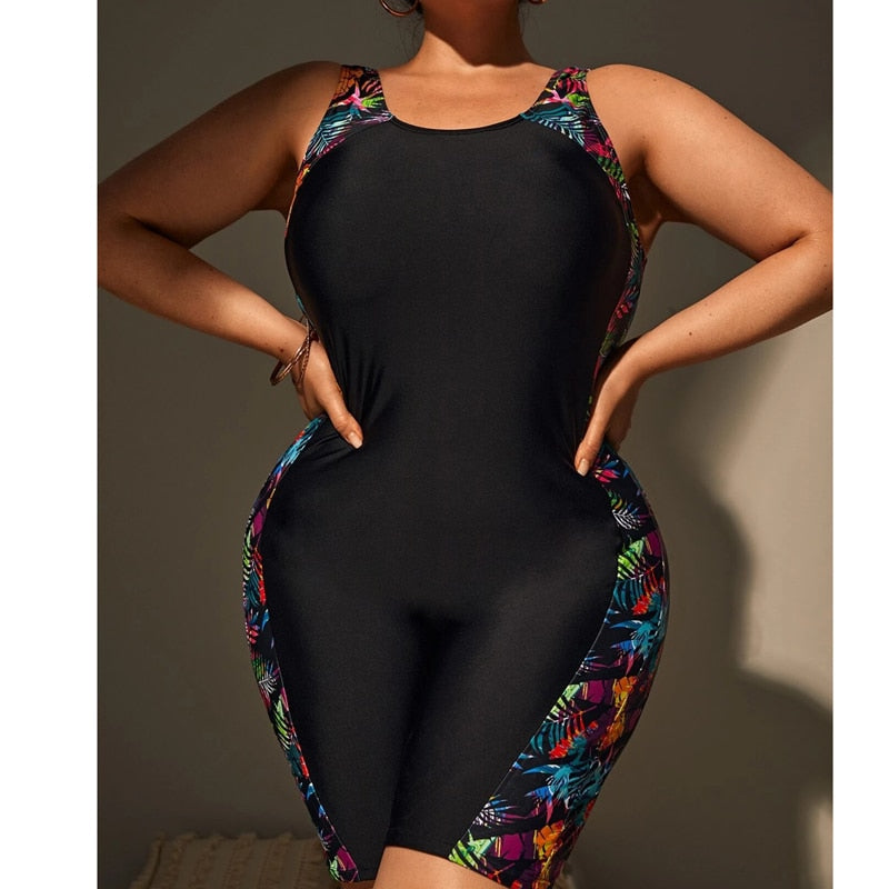 Plus Size Swimwear Women One-piece Push Up Swimsuit One Piece