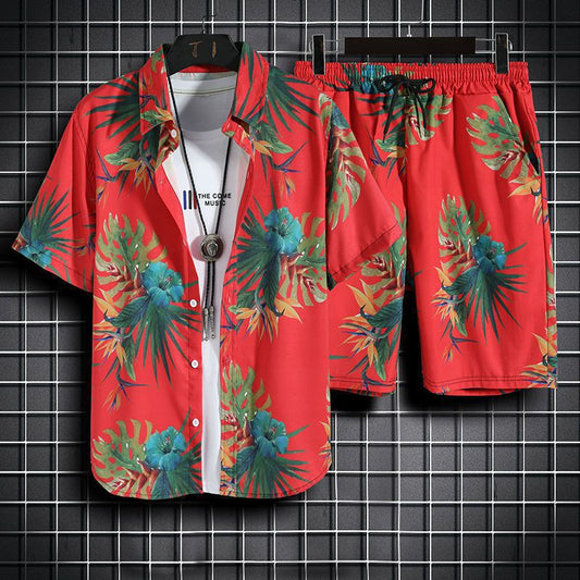 Beach Clothes Men 2 Piece Quick Dry Hawaiian Shirt and Shorts Set-men hawaian outfit set-Top Super Deals-Free Item Online