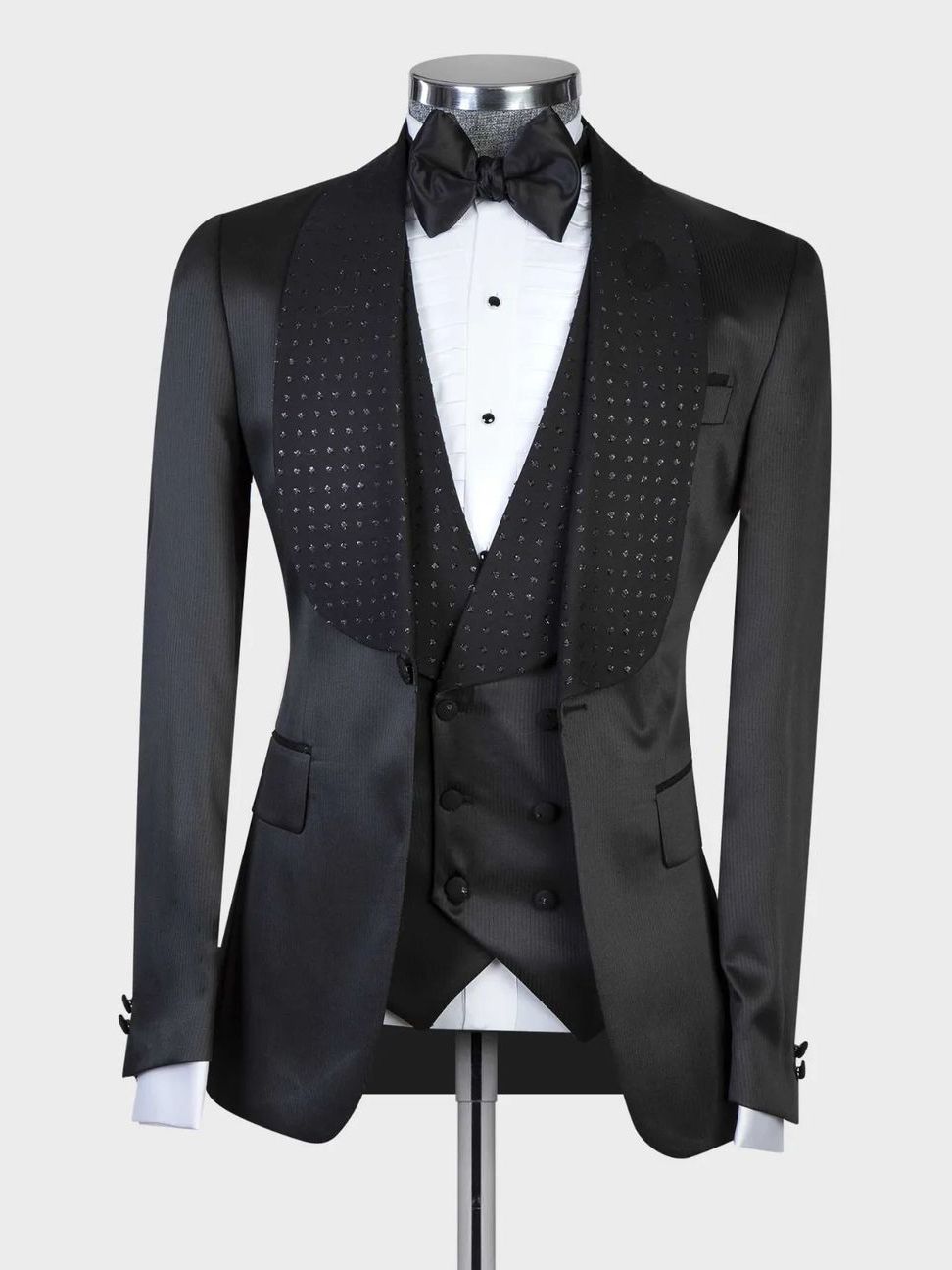 Elegant Black Men Suits With One Button Two Pieces Jacket Vest Custom Made Bridegroom Wedding Formal Men Occasion wear-Top Super Deals-Black-M-China-Free Item Online