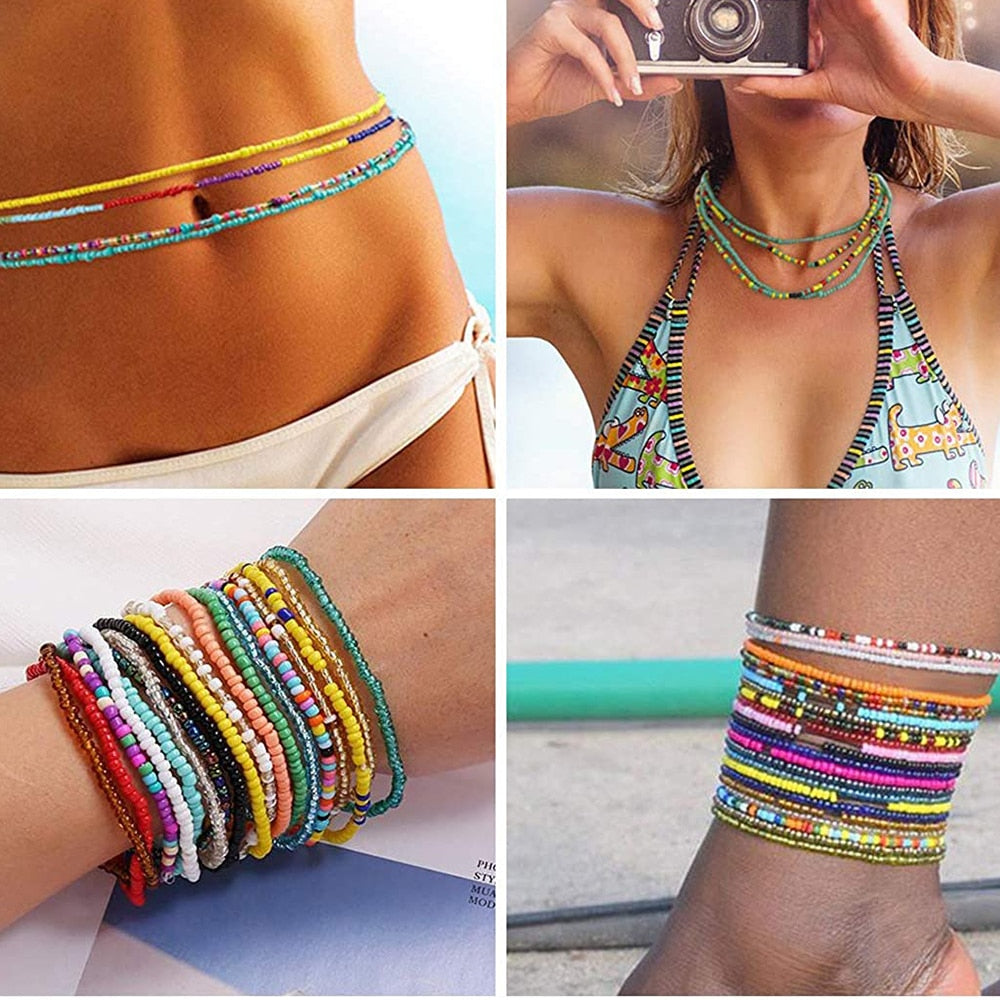 Bohemia Colorful Beads Waist Belly Beach Waistband Bikini Beads Jewelry