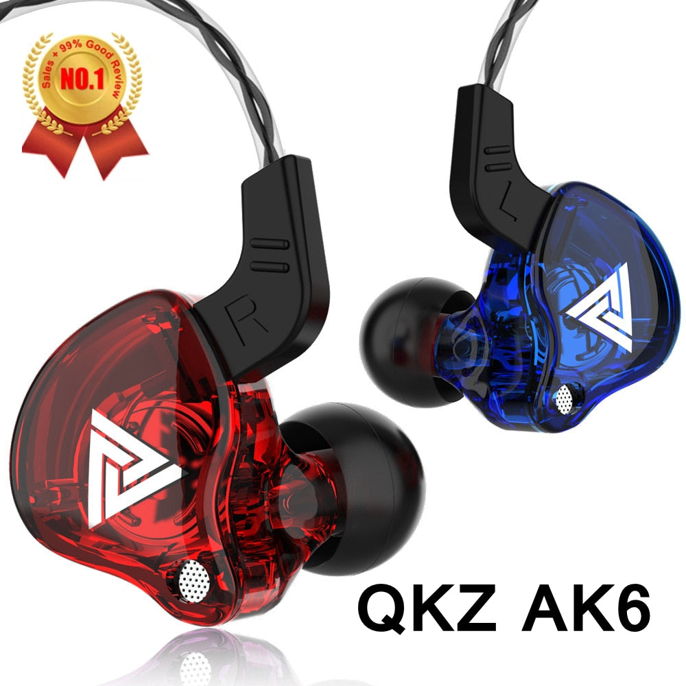 Original QKZ AK6 Copper Driver HiFi Wired Earphone Sport Running  Headphones Bass Stereo Headset Music Earbuds fone de ouvido