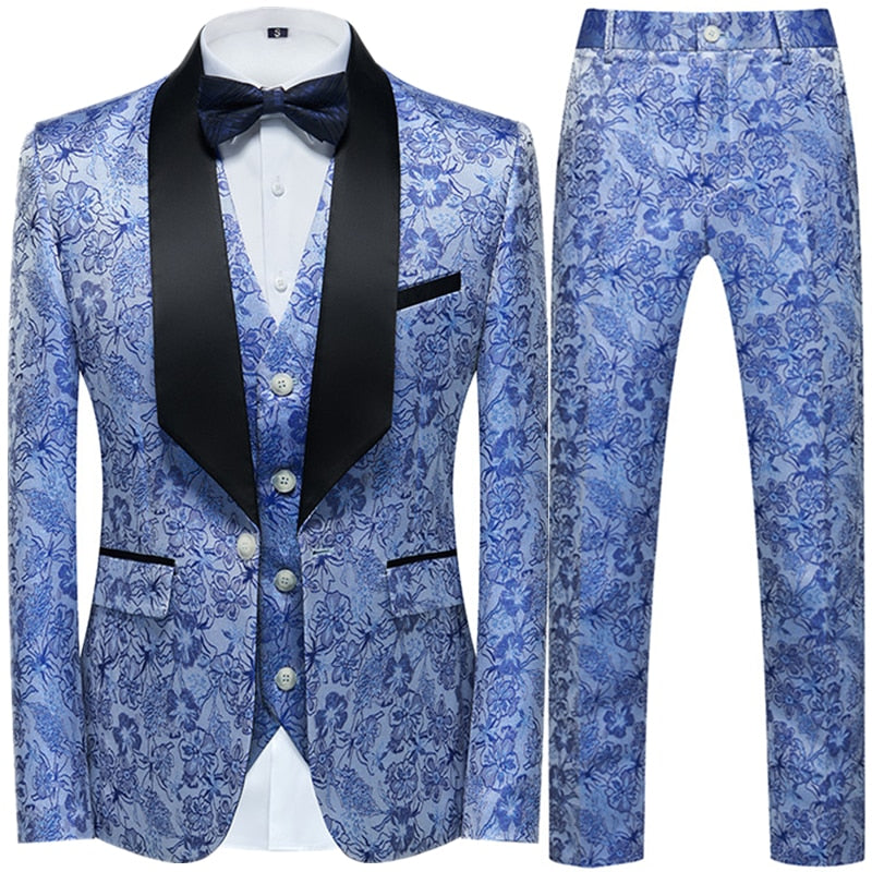 Dylan Brew Collections Mens Brown Suits and Wedding Tuxedos-Tuxedos-Top Super Deals-3 Pcs Set blue-US 35-Free Item Online