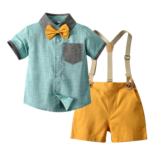 Kids Short Sleeve Tops Pants Casual Sets Daily School Wear