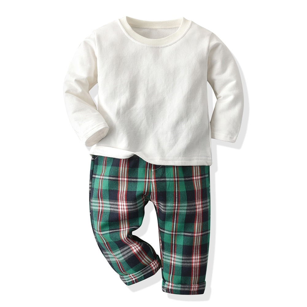 Boys Sleepwear Pajamas Long Sleeve Top Pants Daily Home Wear Clothing