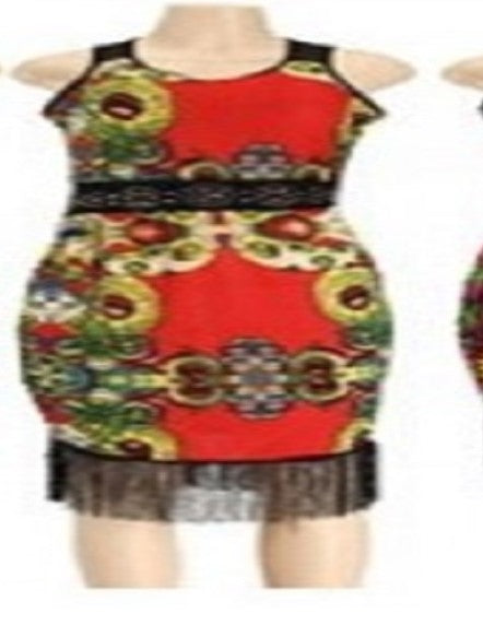 Women floral Sexy Spandex Bodycon Print Dresses-Dresses-freeitemonline.com-L-red-Free Item Online