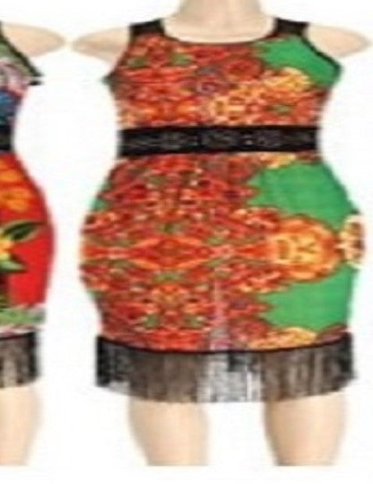 Women floral Sexy Spandex Bodycon Print Dresses-Dresses-freeitemonline.com-M-green-Free Item Online