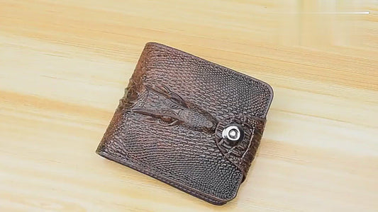 Men Wallet Leather Genuine Short Purse Vintage Style  Crocodile