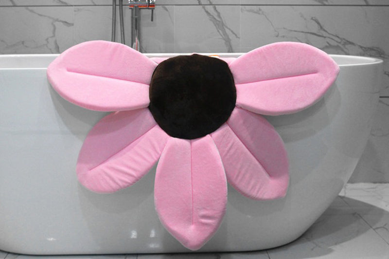 2 IN 1 Baby Lotus Plush Flower Bath And Play Mat 4 Or 7 Petals-baby bath accessory-light pink 7 petals-Free Item Online