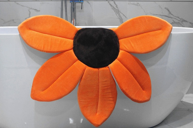 2 IN 1 Baby Lotus Plush Flower Bath And Play Mat 4 Or 7 Petals-baby bath accessory-orange 7 petals-Free Item Online