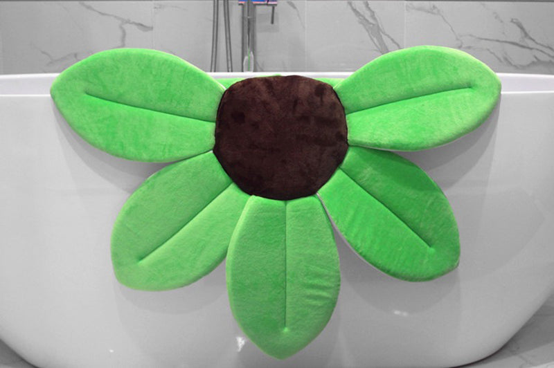 2 IN 1 Baby Lotus Plush Flower Bath And Play Mat 4 Or 7 Petals-baby bath accessory-green 7 petals-Free Item Online