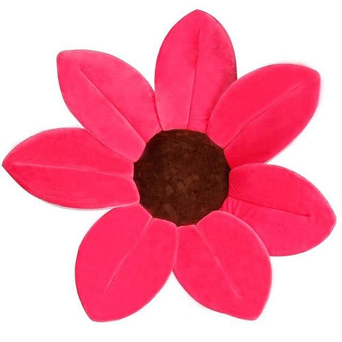 2 IN 1 Baby Lotus Plush Flower Bath And Play Mat 4 Or 7 Petals-baby bath accessory-pink 7 petals-Free Item Online