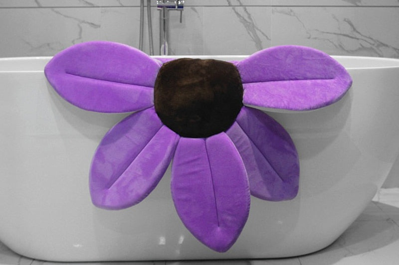 2 IN 1 Baby Lotus Plush Flower Bath And Play Mat 4 Or 7 Petals-baby bath accessory-purple 7 petals-Free Item Online