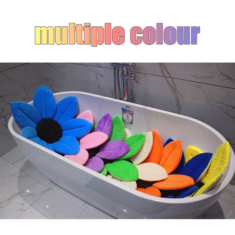 2 IN 1 Baby Lotus Plush Flower Bath And Play Mat 4 Or 7 Petals-baby bath accessory-Free Item Online