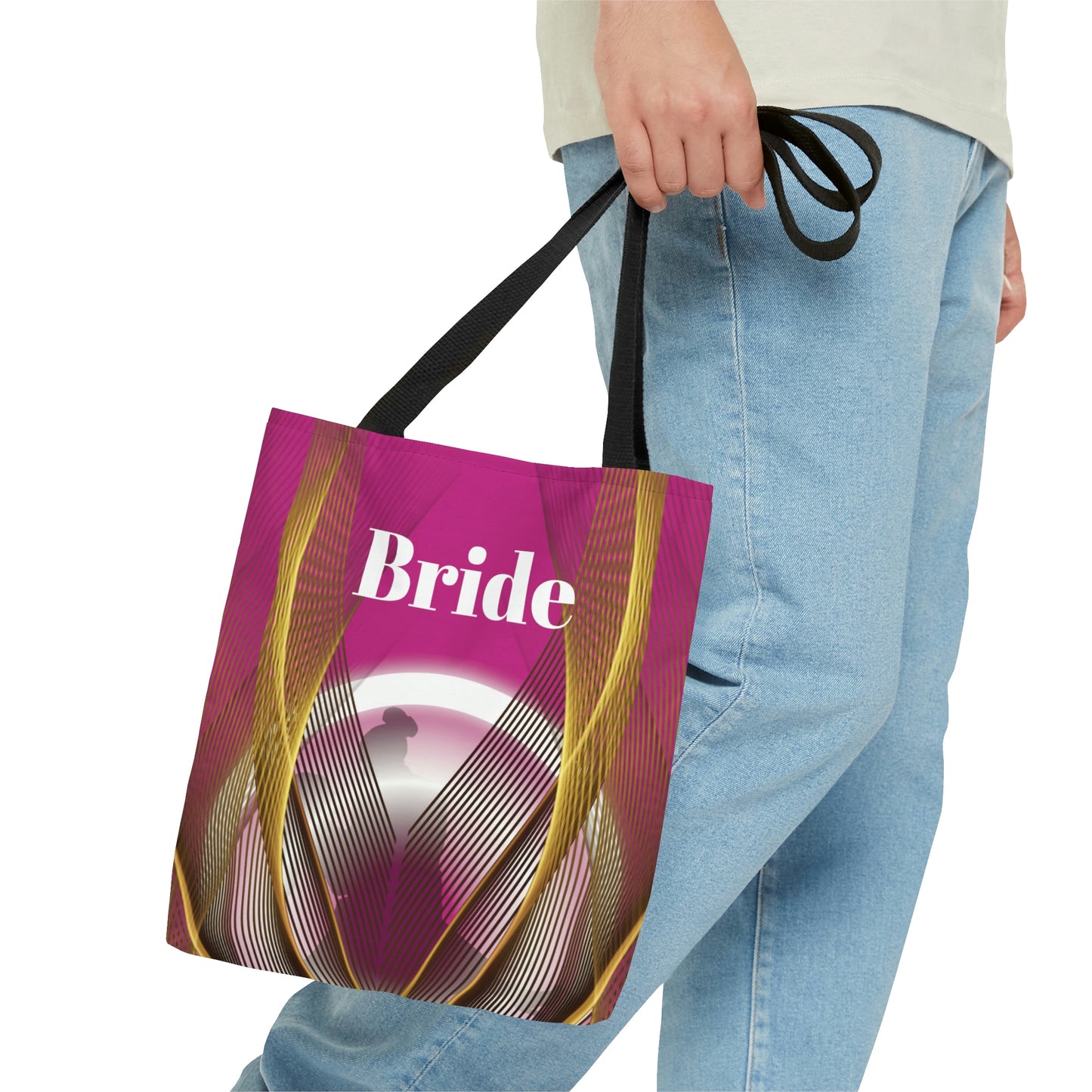 Fuchsia Bridal Tote | Custom Bridal Shower Gift Bag | Wedding Handbag | Gift For Bride | Beach Wedding Shoulder Bag