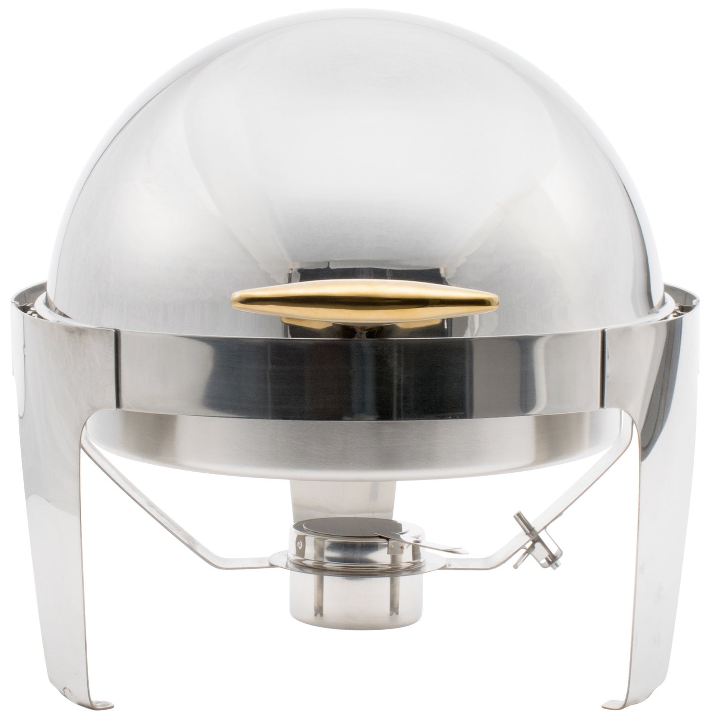 Round Food Warmer With Gold Handle 6.5QT-chafer-6.5 Qt-silver with gold handle-Free Item Online