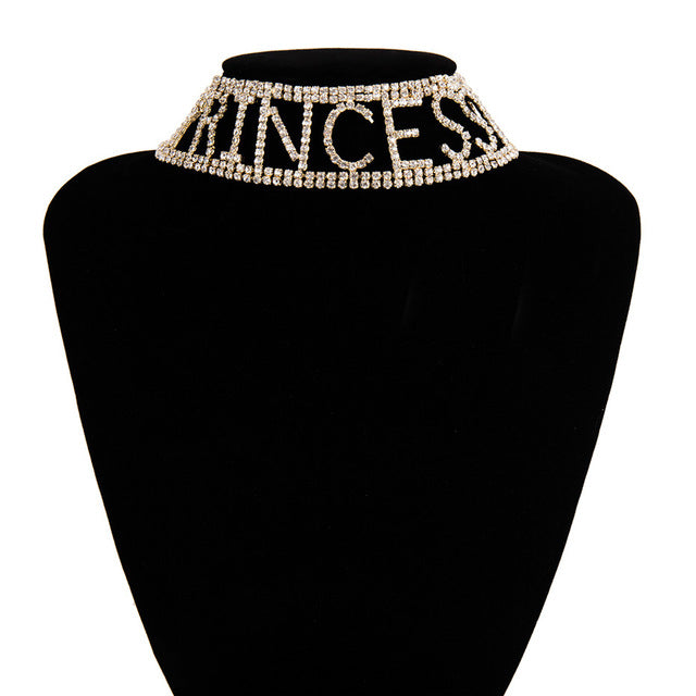 Liliana Fashion Rhinestone Choker Necklace-rhinestone necklace-Free Item Online