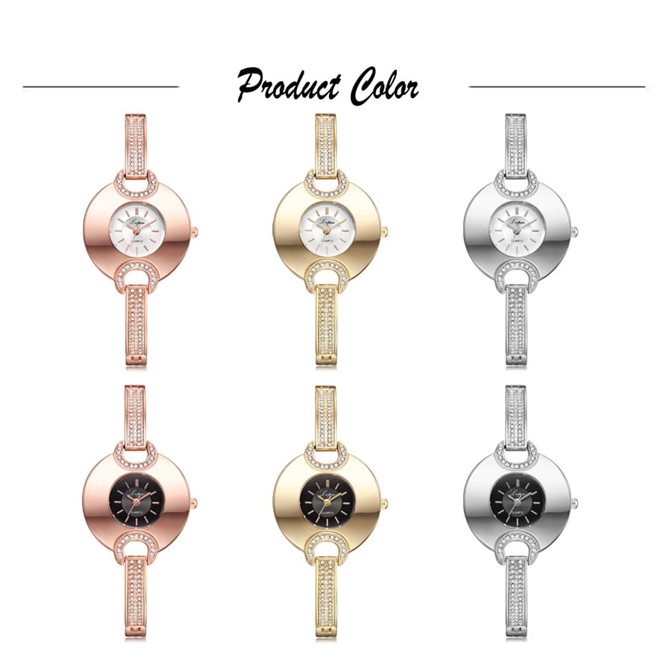 Luxury Women's Watch Fashion Bracelet Rhinestone Quartz Time piece-Women Wrist Watch-Free Item Online