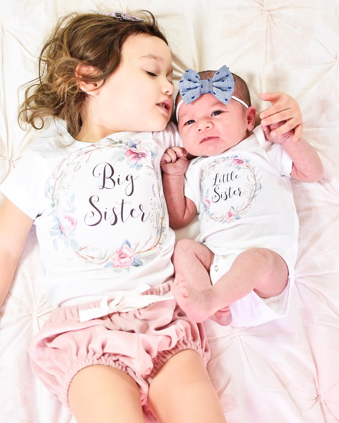 Big Sister Little Sister Matching Cotton Short Sleeve Bodysuit Baby Outfits-Baby Clothing-Free Item Online-Free Item Online