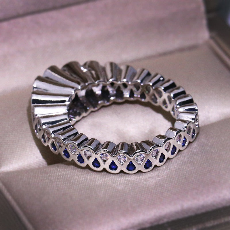 Judy Luxury Designer Zircon Ring Crystal 925 Silver Love Engagement Wedding Rings-ring-Free Item Online