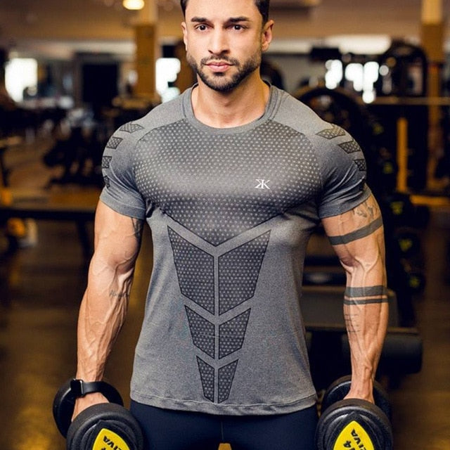 Ryan Design Compression Men Tee Shirt Gym Fitness Bodybuilding Workout Black Tops-work out top-C2-M-Free Item Online