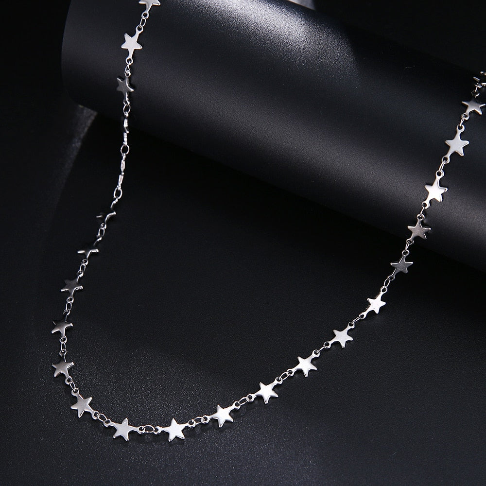 Modern Minimalist Jewelry Star Unisex Stainless Steel Chain Necklace