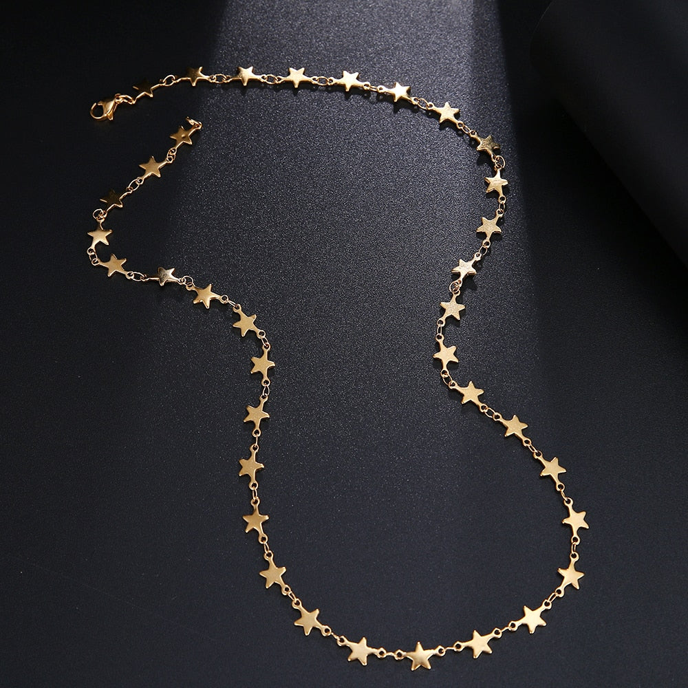 Modern Minimalist Jewelry Star Unisex Stainless Steel Chain Necklace
