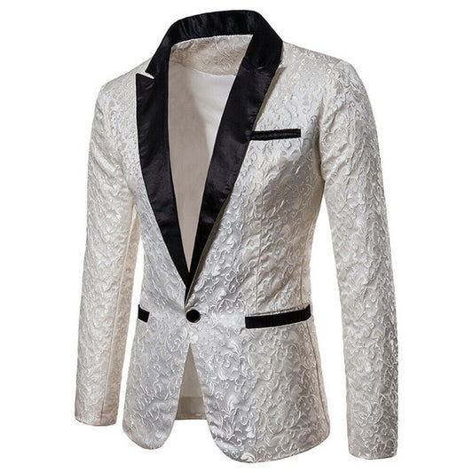 Men's Paisley Blazer Coat Suit Jacket