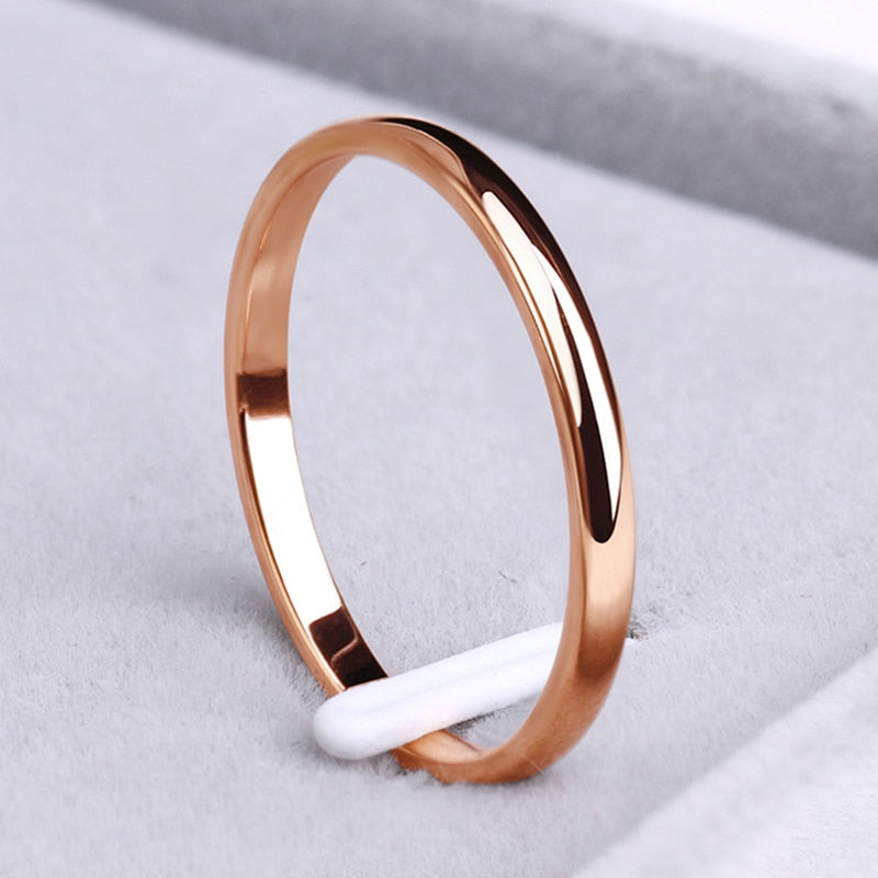 Personalized wedding Bands Stainless Steel Rings Rose Gold