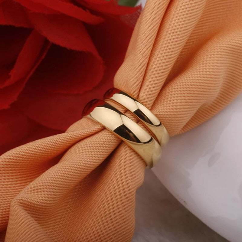 Stainless Steel Couple Rings Gold