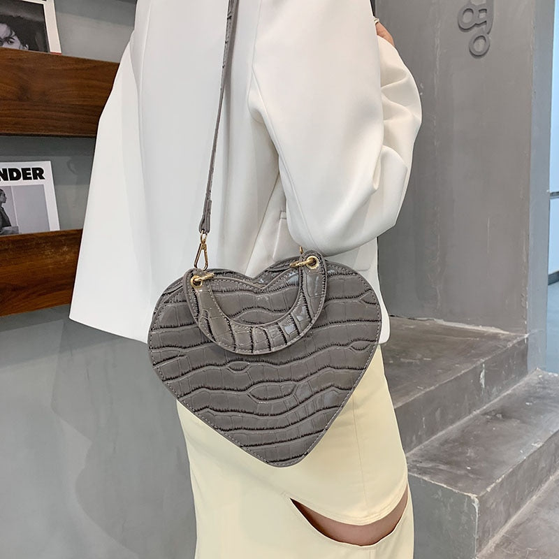 Heart Tote Bag PU Leather Crossbody Shoulder Purse Handbags