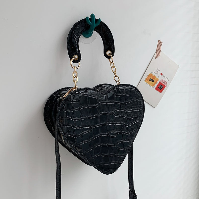 Heart Tote Bag PU Leather Crossbody Shoulder Purse Handbags