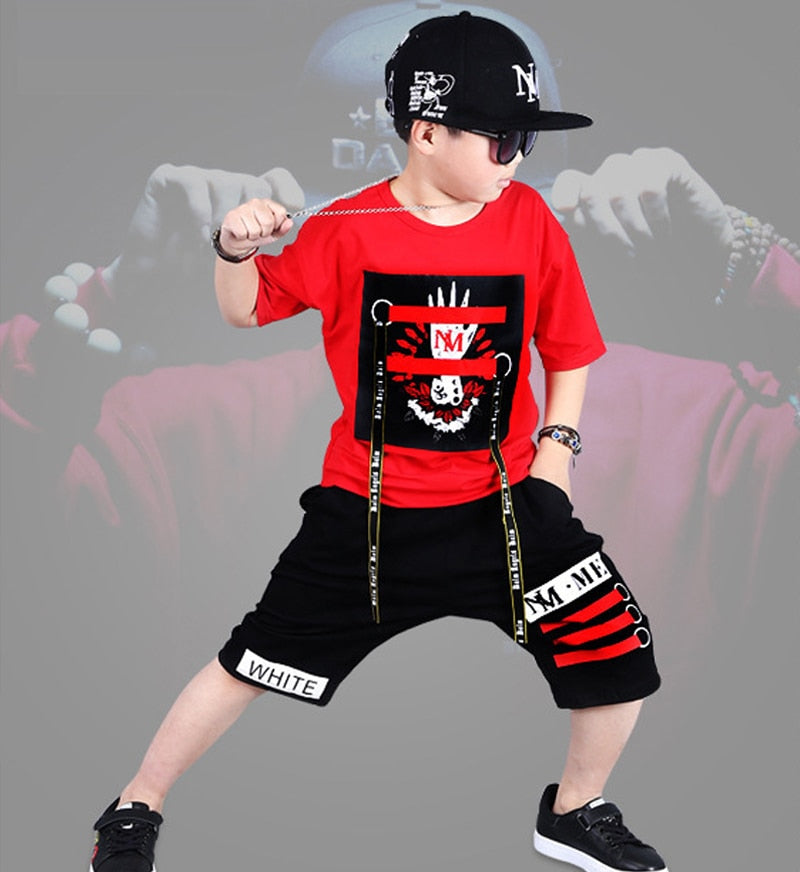 Summer Boys Clothing Set Short Sleeve T Shirt and Pants Casual 4-14 Years Child Boy Clothes