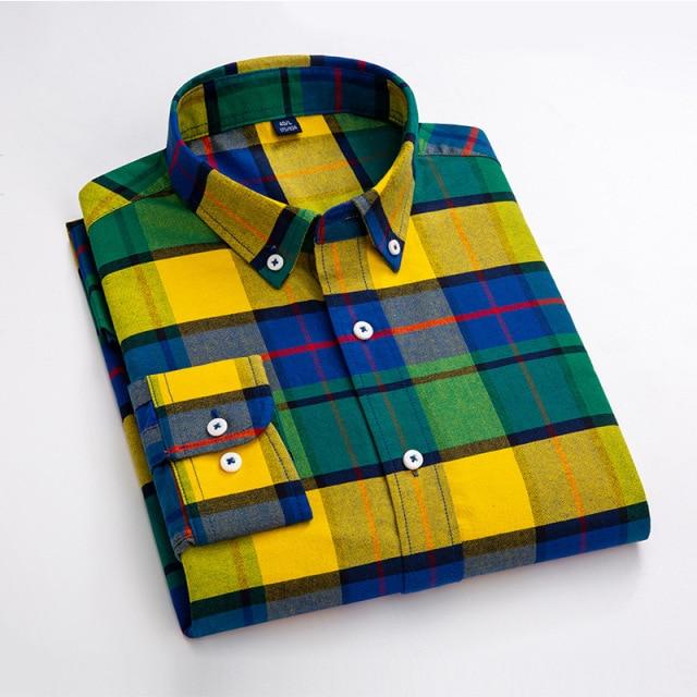 Plaid Oxford Long Sleeve Check Patterned Shirts